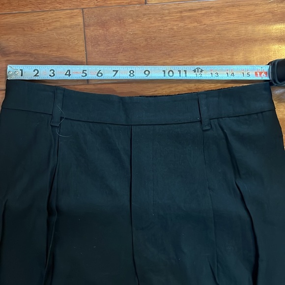 VINCE Women's L Black Straight Leg Linen Blend Pull On Slacks V963722291 Stretch - Picture 5 of 8